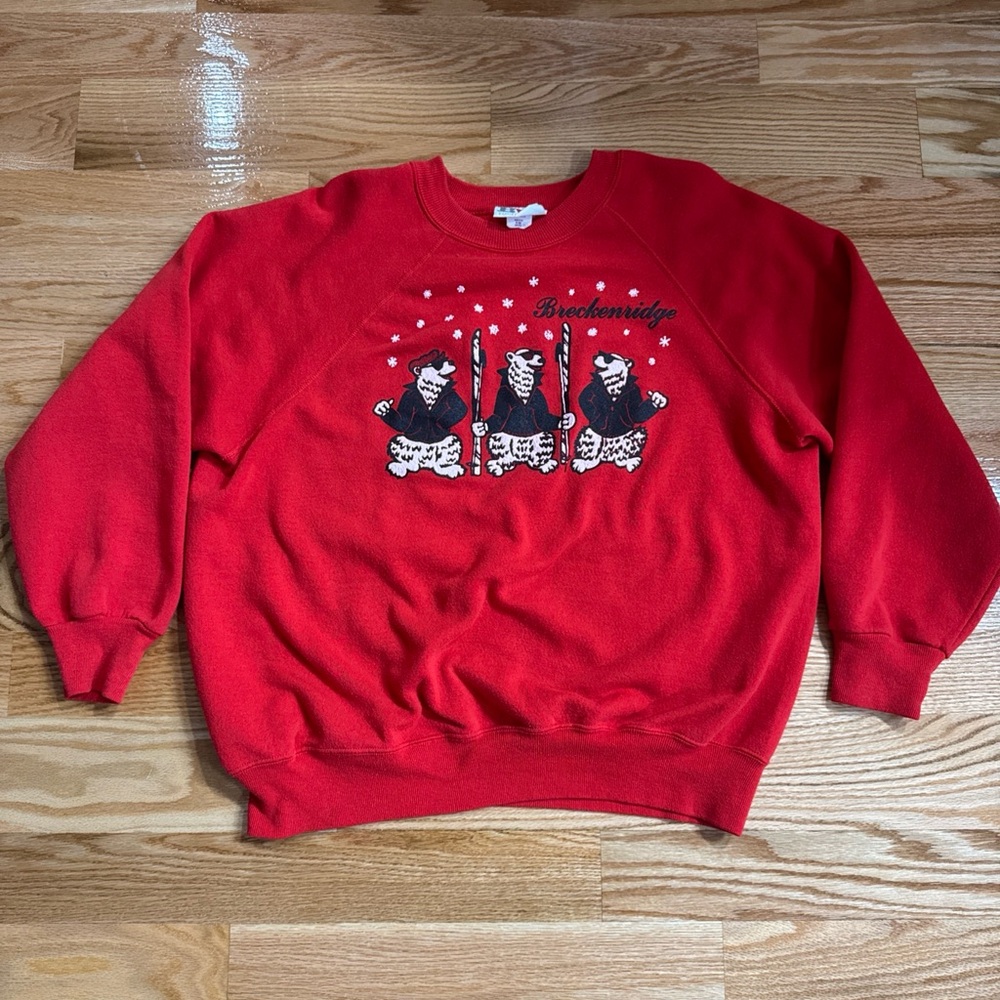 Vintage Breckenridge Colorado Crewneck Sweatshirt Womens Size XL Polar Bears Ski
